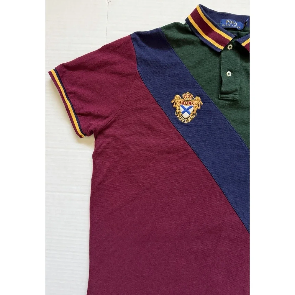 Polo Ralph Lauren Custom Slim Fit Big Pony Crest Polo Shirt Men's XL Colorblock